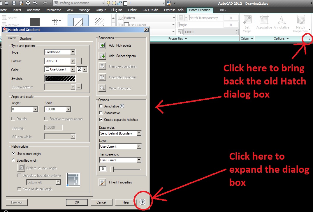how to add hatch patterns to autocad 2010